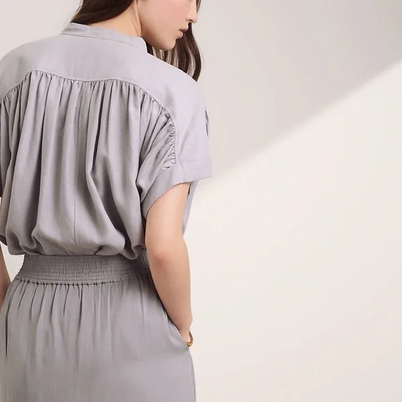 Aritzia Wilfred Bertillon Blouse “Ashen” Poet Button Up Drapey XXS - Picture 5 of 8